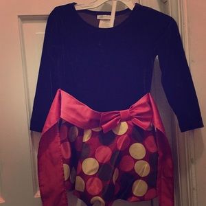 Velvet brown & pink dress